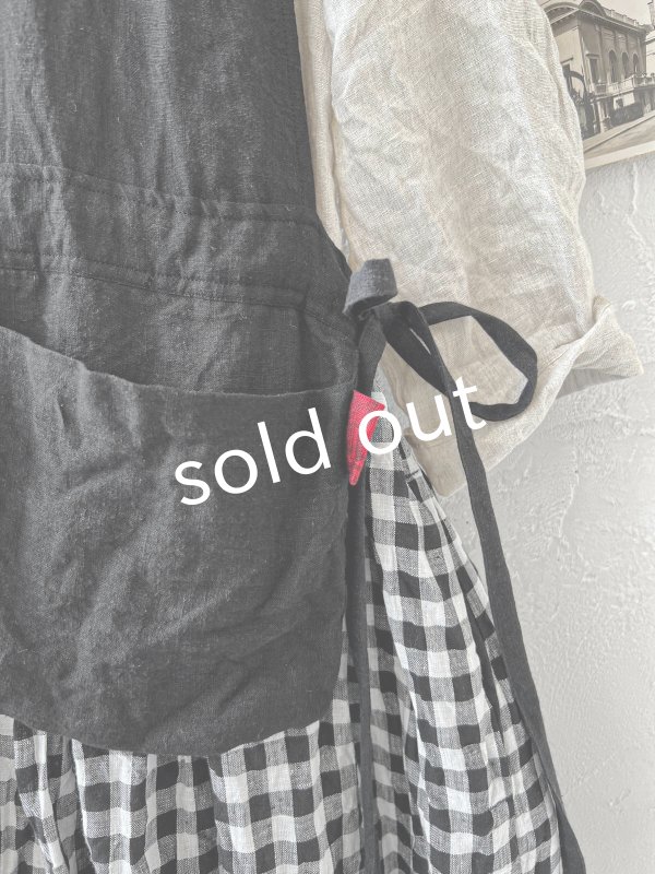 画像3: MARCHE' DE SOEUR／バッククロスワンピース・黒ギンガム (3)