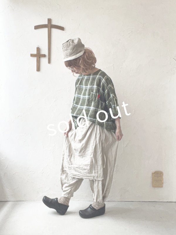 画像11: MARCHE' DE SOEUR／リネンプルオーバー・グリーンチェック (11)