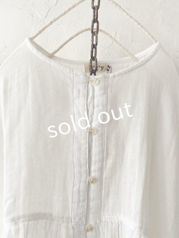 画像7: Dgy/フレアギャザーのガーゼブラウス・黒 (7)