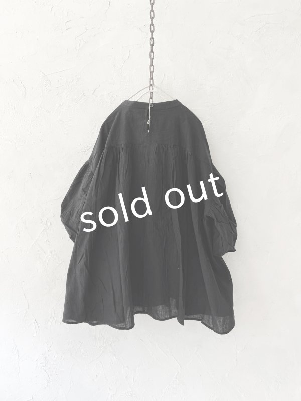 画像6: Dgy/ふんわり袖のジョーゼットブラウス・黒 (6)