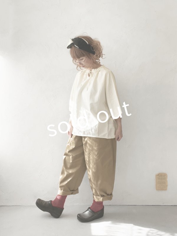 画像10: Bliss Bunch/ドロスト襟の５分袖ブラウス・アイボリー (10)