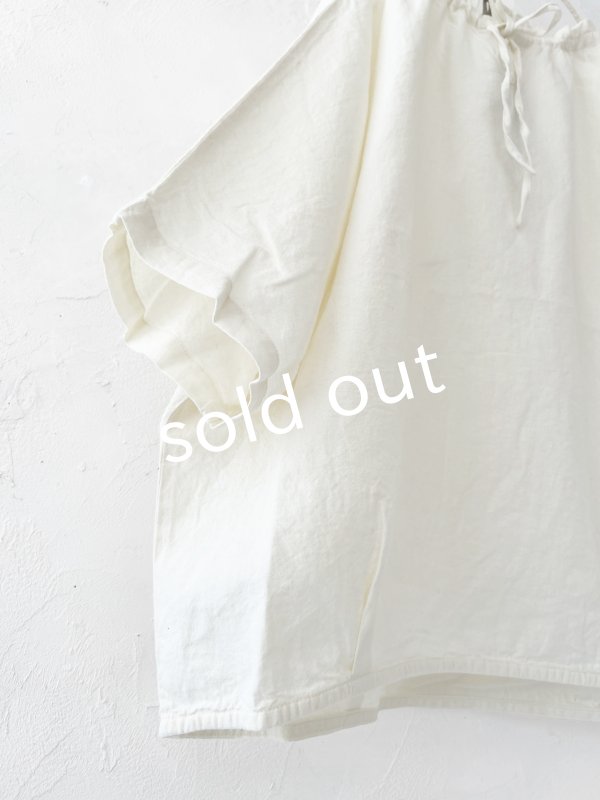 画像5: Bliss Bunch/ドロスト襟の５分袖ブラウス・アイボリー (5)