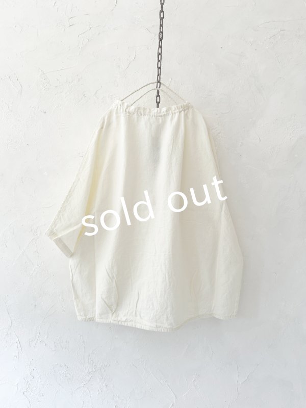 画像7: Bliss Bunch/ドロスト襟の５分袖ブラウス・アイボリー (7)