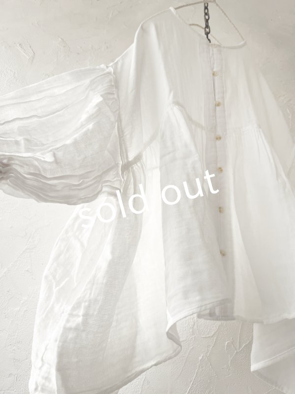 画像10: Dgy/フレアギャザーのガーゼブラウス・黒 (10)