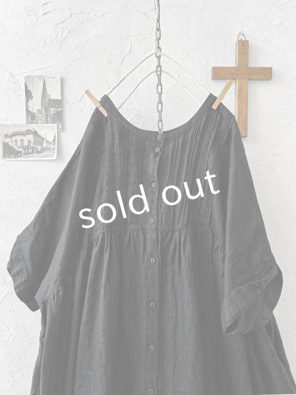 画像3: ubasoku/0947 ピンタック２wayコクーンワンピース・黒 (3)