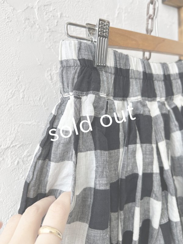 画像3: ubasoku/0977 ボリュームワイドパンツ・ブロックチェック (3)