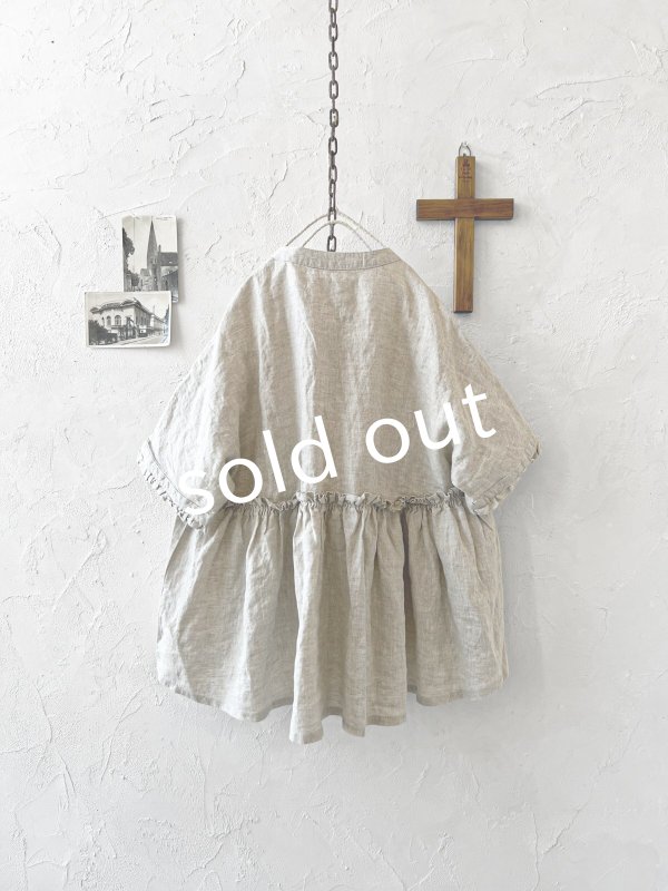 画像8: ubasoku/0932 かすみそう刺繍のギャザープルオーバー・ナチュラル (8)