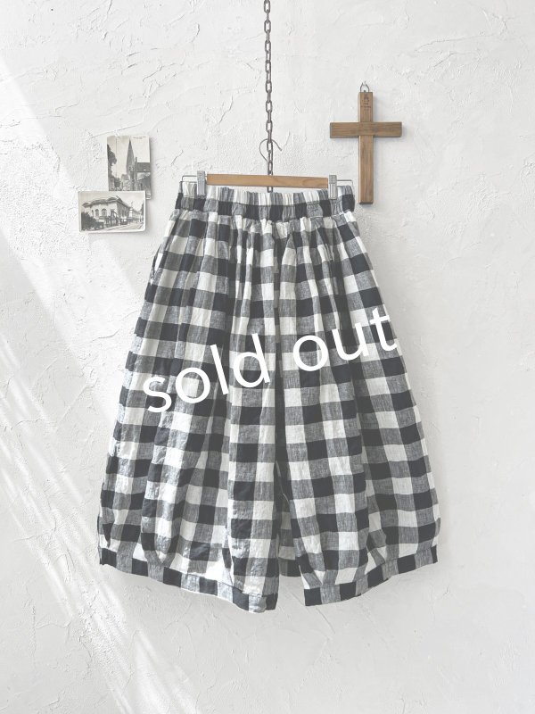 画像8: ubasoku/0977 ボリュームワイドパンツ・ブロックチェック (8)