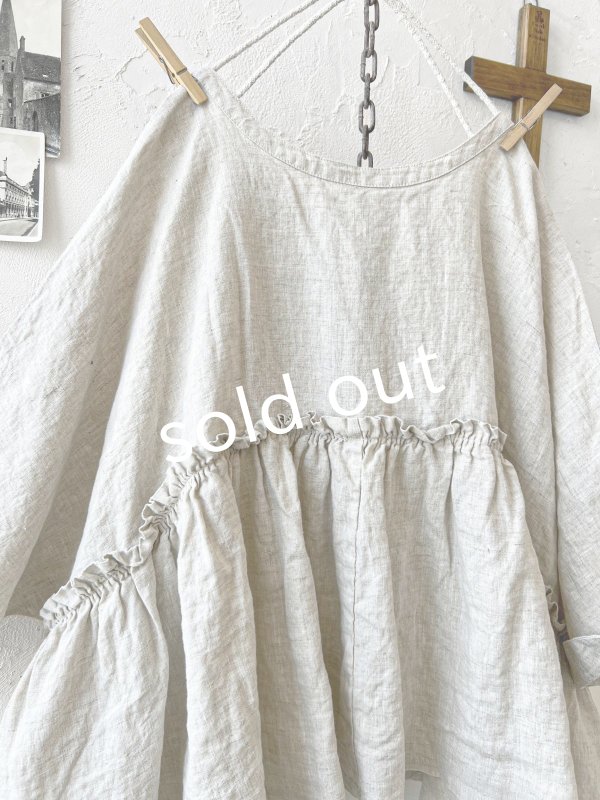 画像8: ubasoku/0922　ピンタック2wayコクーンブラウス・ナチュラル (8)