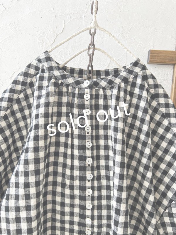 画像3: sloe/ヘンリーボタンブラウス・ギンガム (3)