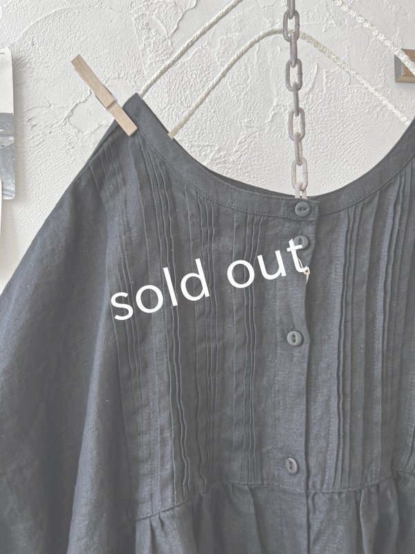 画像3: ubasoku/0922 ピンタック2wayコクーンブラウス・黒 (3)