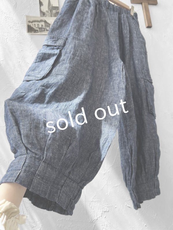 画像5: ubasoku/0972 ポケットカーゴパンツ・インディゴデニム (5)