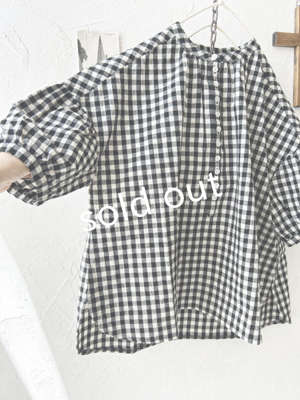 画像6: sloe/ヘンリーボタンブラウス・ギンガム (6)