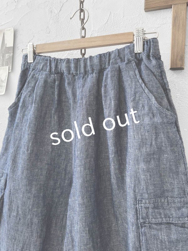 画像2: ubasoku/0972 ポケットカーゴパンツ・インディゴデニム (2)