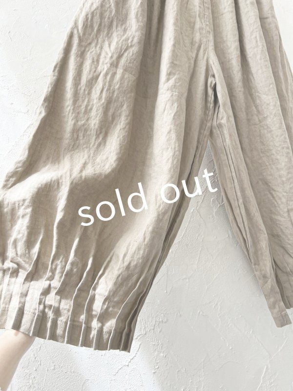 画像8: ubasoku/0969 裾タックワイドパンツ・黒 (8)