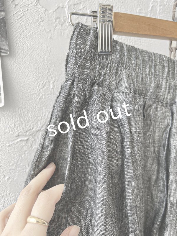 画像3: ubasoku/0976 ボリュームワイドパンツ・ブラックシャンブレー (3)