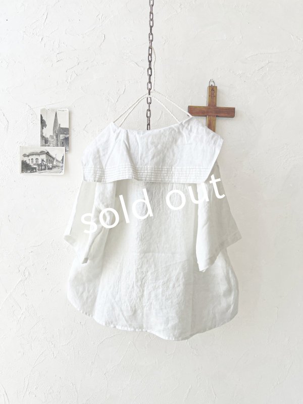 画像7: ubasoku/0924 セーラー衿の半袖ブラウス・オフ (7)