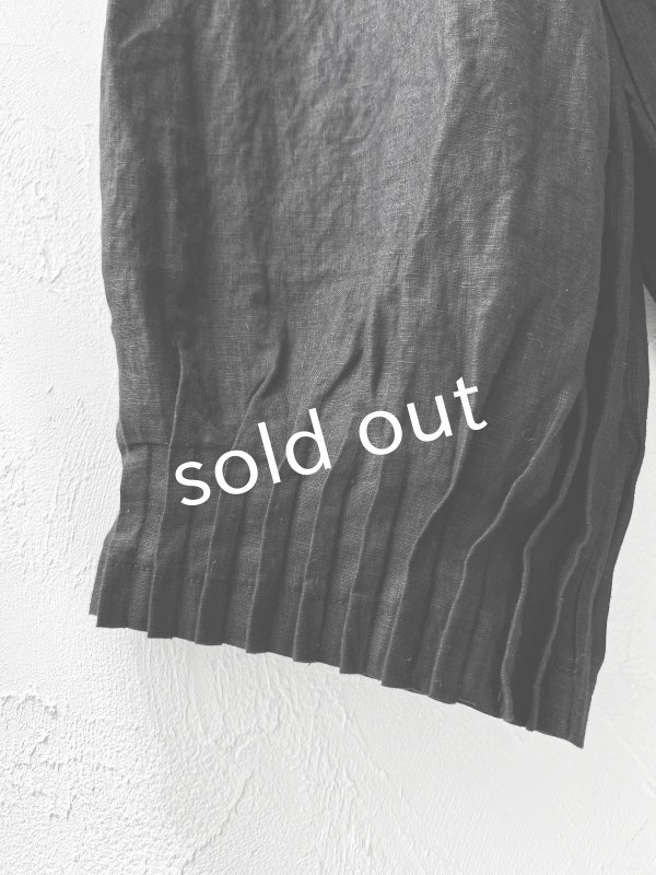 画像5: ubasoku/0969 裾タックワイドパンツ・黒 (5)