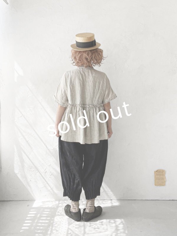 画像11: ubasoku/0969 裾タックワイドパンツ・黒 (11)