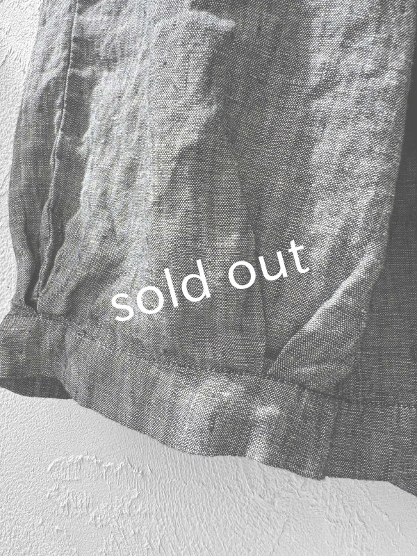 画像4: ubasoku/0976 ボリュームワイドパンツ・ブラックシャンブレー (4)