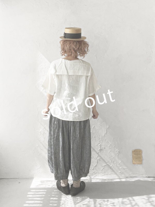 画像9: ubasoku/0924 セーラー衿の半袖ブラウス・オフ (9)