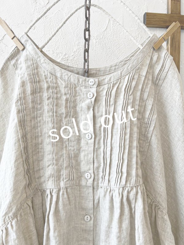 画像2: ubasoku/0922　ピンタック2wayコクーンブラウス・ナチュラル (2)