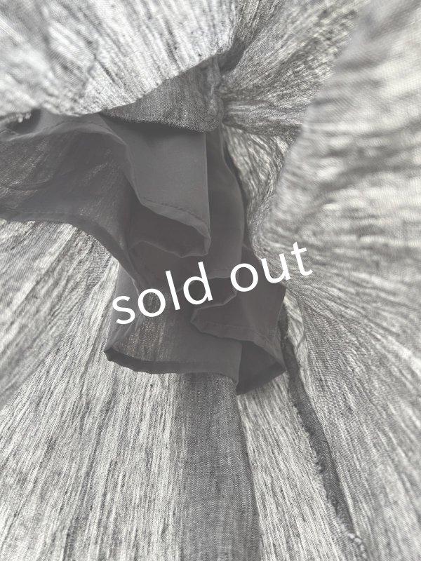 画像6: ubasoku/0976 ボリュームワイドパンツ・ブラックシャンブレー (6)