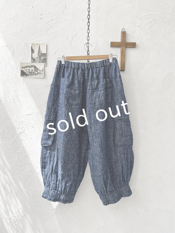 画像6: ubasoku/0972 ポケットカーゴパンツ・インディゴデニム (6)