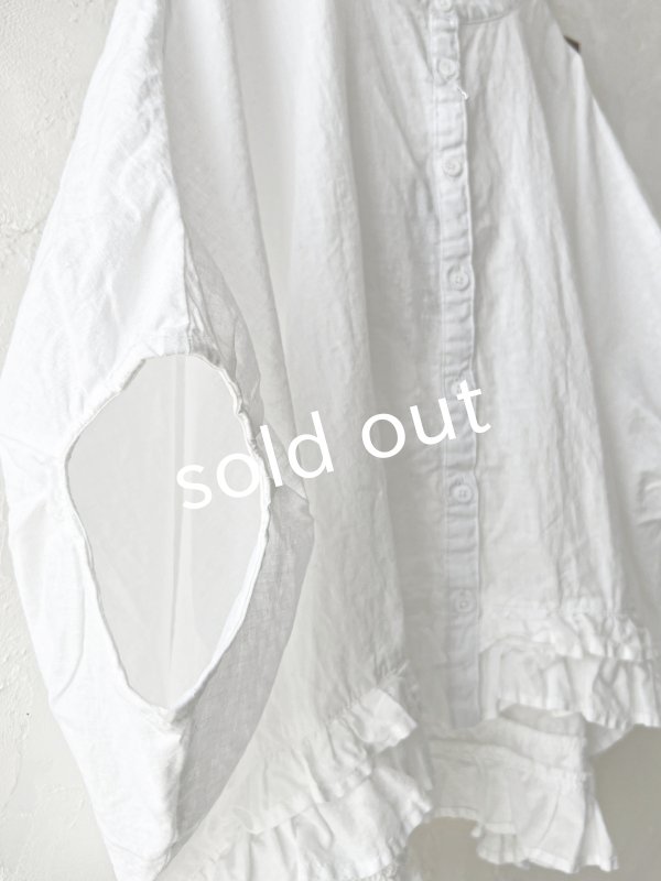 画像7: ubasoku/0928 裾フリルのドルマンブラウス・黒 (7)