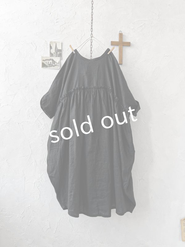 画像5: ubasoku/0947 ピンタック２wayコクーンワンピース・黒 (5)