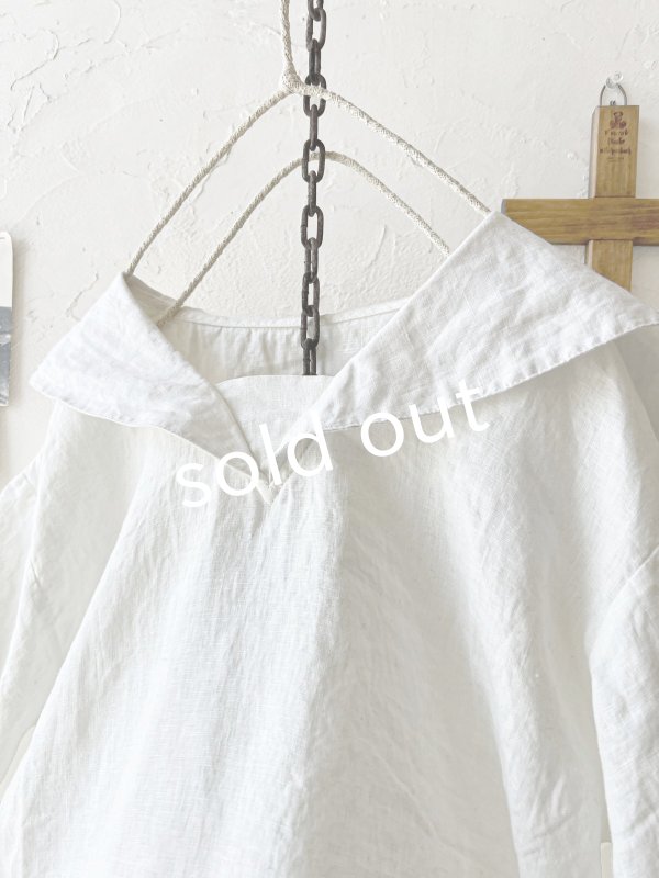 画像3: ubasoku/0924 セーラー衿の半袖ブラウス・オフ (3)