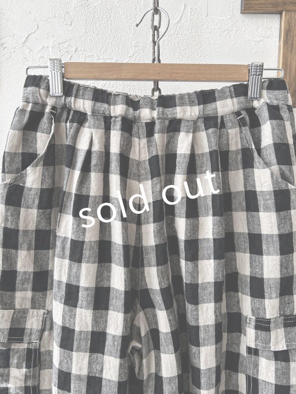 画像2: ubasoku/0973 ポケットカーゴパンツ・ブロックチェック (2)