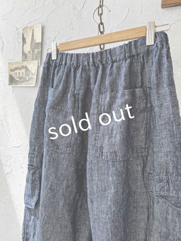 画像7: ubasoku/0972 ポケットカーゴパンツ・インディゴデニム (7)
