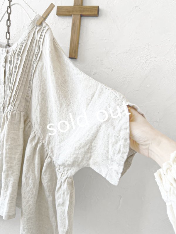 画像5: ubasoku/0922　ピンタック2wayコクーンブラウス・ナチュラル (5)