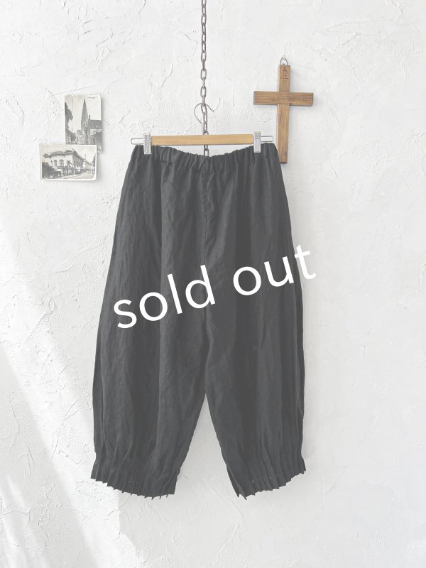 画像6: ubasoku/0969 裾タックワイドパンツ・黒 (6)
