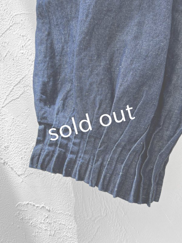 画像6: ubasoku/0970 裾タックワイドパンツ・デニム (6)
