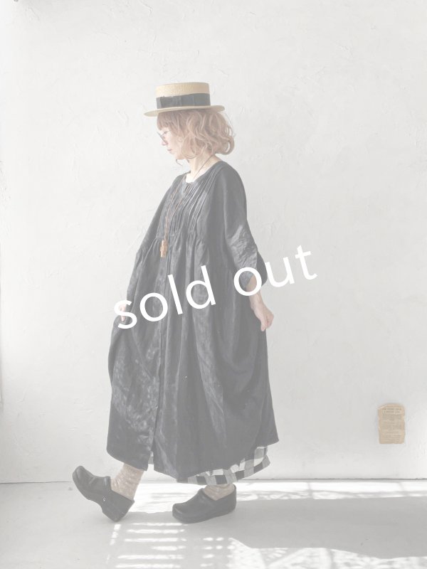 画像14: ubasoku/0947 ピンタック２wayコクーンワンピース・黒 (14)