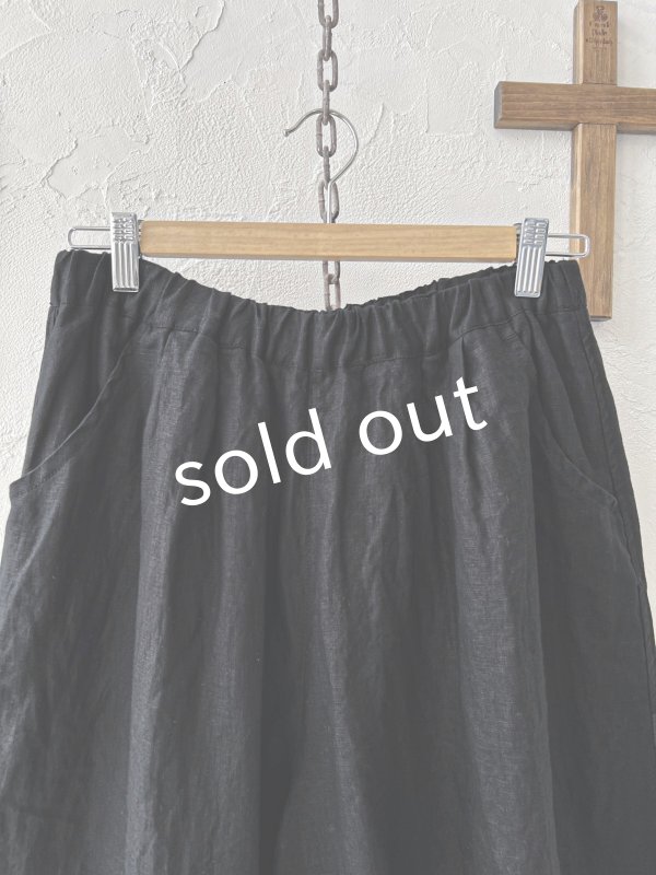 画像3: ubasoku/0969 裾タックワイドパンツ・黒 (3)