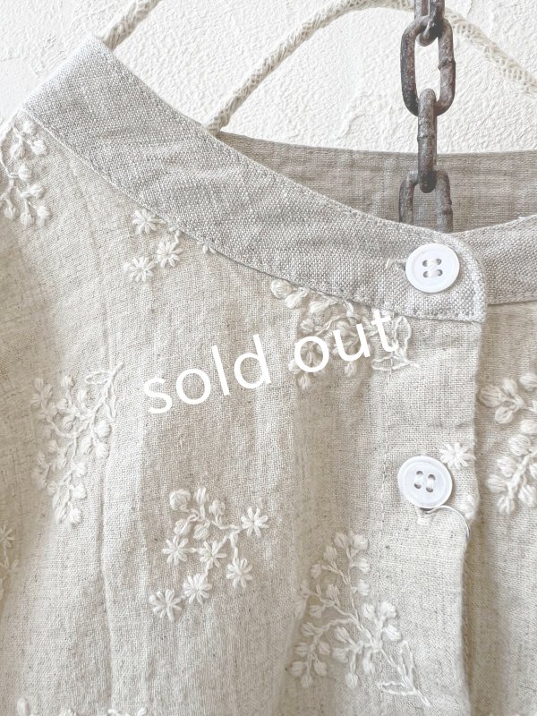 画像4: ubasoku/0932 かすみそう刺繍のギャザープルオーバー・ナチュラル (4)