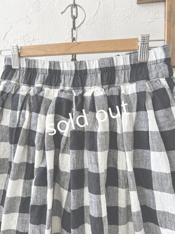 画像2: ubasoku/0977 ボリュームワイドパンツ・ブロックチェック (2)