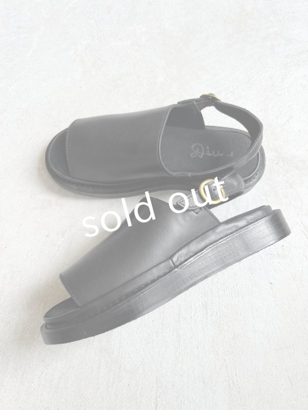 画像5: 【30%OFF SALE】Diu／本革メレーズサンダル・黒【Ｌ】 (5)