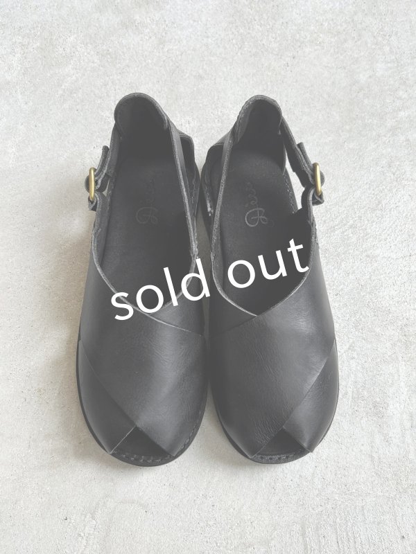 画像2: 【30%OFF SALE】Diu／本革ロリエサンダル・黒【Ｌ】 (2)