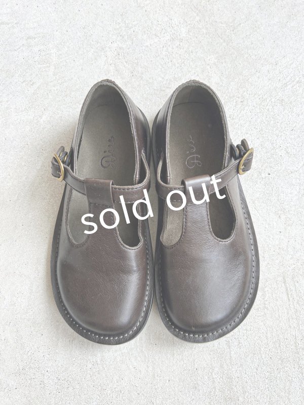 画像2: Diu/本革 Tストラップシューズ・黒【L】 (2)