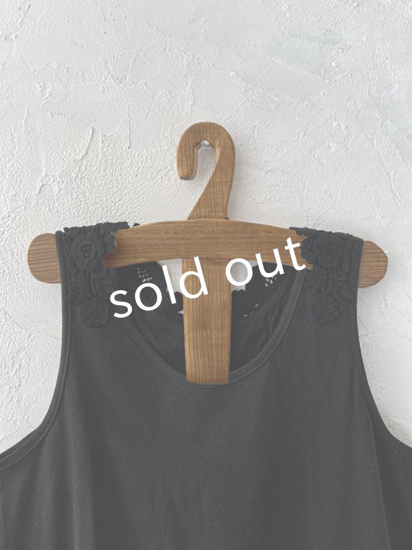 画像3: 【30%OFF SALE】Dgy／衿レースタンクトップ・黒 (3)