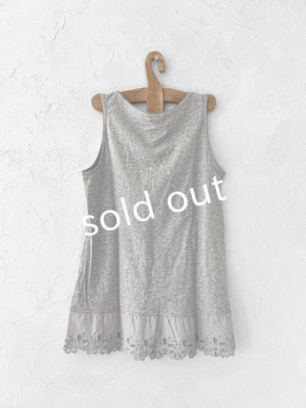 画像4: Dgy／裾レースタンクトップ・杢グレー (4)