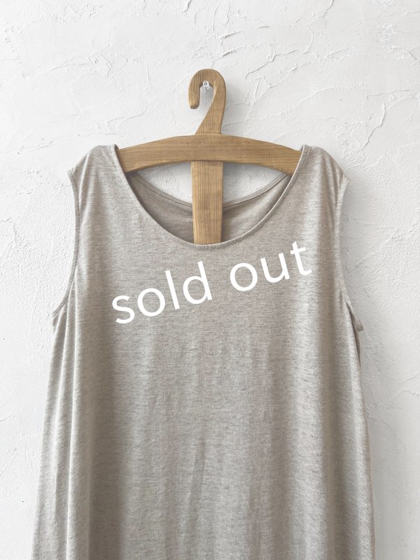 画像2: リネンタンクトップワンピース・ベージュ (2)