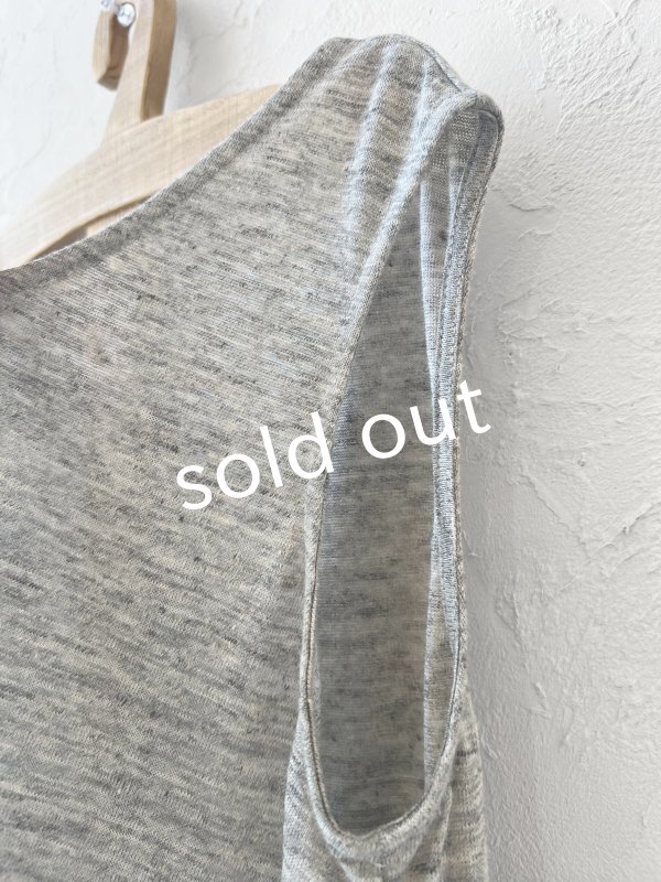 画像3: リネンタンクトップワンピース・杢グレー (3)