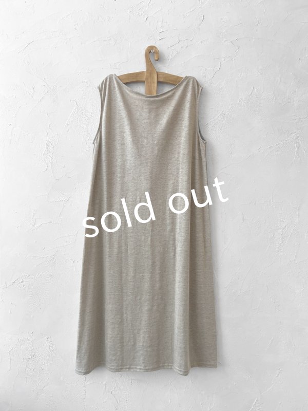 画像5: リネンタンクトップワンピース・ベージュ (5)