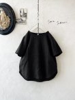 画像1: seasew.／306 フレンチリネン半袖ブラウス・黒 (1)