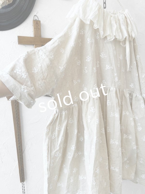 画像8: MARCHE' DE SOEUR／大きなラッフル襟のチュニック・木の実ししゅうにミルク襟 (8)